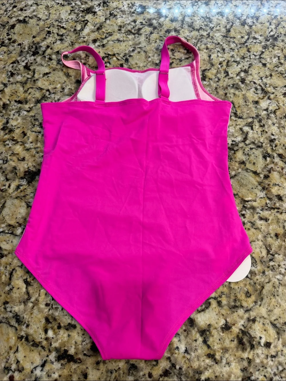 Girls' Pink Two-Tone One-Piece Swimsuit